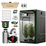 VIVOSUN Grow Tent Complete System, 4 x 4 ft. Grow Tent Kit Complete with 6 Inch Inline Fan Package, VS4000 LED Grow Light, Temperature Humidity Monitor, Netting, Grow Bags, Pruning Shear and Timer