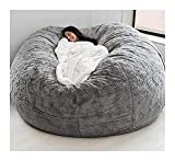 FEYOTH (it was only a Cover, not a Full Bean Bag Giant Fur Bean Bag Chair for Adult Living Room Furniture Big Round Soft Fluffy Faux Fur BeanBag Lazy Sofa Bed CoverFaux Fur BeanBag Lazy Sofa Bed Cove
