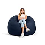 Big Joe Fuf Large Foam Beanbag Chair with Removable/Washable Cover, Navy Lenox