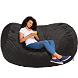 Amazon Basics Memory Foam Filled Bean Bag Chair with Microfiber Cover - 6', Gray