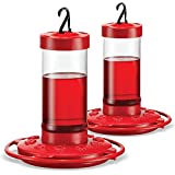 SEWANTA Hummingbird Feeder 16 oz [Set of 2] Plastic Hummingbird Feeders for Outdoors - Humming Bird Feeders - 10 Feeding Ports - Wide Mouth for Easy Filling/2 Part Base for Easy Cleaning
