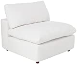 Modway Commix Down-Filled Overstuffed Upholstered Sectional Sofa Armless Chair in White