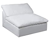 Sunset Trading Cloud Puff Slipcovered Armless Modular Performance White  Sofa Sectional Chair