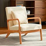 ELUCHANG Mid-Century Modern Accent Chairs, 25.6' x 30' x 30',Fabric Reading Armchair,Accent Chairs for Living Room Bedroom,Easy Assembly