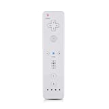 Wii Remote Controller,Wireless Remote Gamepad Controller for Nintend Wii and Wii U,with Silicone Case and Wrist Strap(No Motion Plus),White