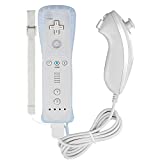 Remote Controller for Wii Nintendo,Yudeg Wii Remote and Nunchuck Controllers with Silicon Case for Wii and Wii U（not Motion Plus） (White)