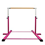 JC-ATHLETICS Gymnastic Kip Bar,Horizontal Bar for Kids Girls Junior,3' to 5' Adjustable Height,Home Gym Equipment,Ideal for Indoor and Home Training,1-4 Levels,260lbs Weight Capacity