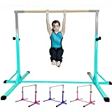 FC FUNCHEER Expandable Gymnastics kip bar,Adjustable from 3' to 5',Junior Training bar with Fiberglass bar,Side Extension Added for addtional stablity