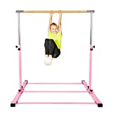 SHIWEI Gymnastics Training Bar- Height Adjustable 3' to 5' Horizontal Kip Bar for Kids
