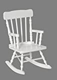 Gift Mark Childs Rocking Chairs - Classic Hand-Made Wooden Rockers for Boys and Girls - Vintage Style Colonial Kid's Seats - Childrens Furniture Rocker (White)