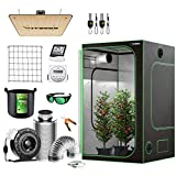 VIVOSUN Grow Tent Complete System, 4x4 Ft. Growing Tent Kit Complete with VS1000 Led Grow Light 6 Inch 440CFM Inline Fan Carbon Filter and 8ft Ducting Combo, 48'x48'x80'