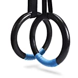 PACEARTH Gymnastic Rings 1100lbs Capacity with 14.76ft Adjustable Buckle Straps Pull Up Exercise Rings Non-Slip Rings for Home Gym Full Body Workout