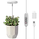 Grow Light, Lordem Full Spectrum LED Plant Light for Indoor Plants, Height Adjustable Growing Lamp with Auto On/Off Timer 4/8/12H , 4 Dimmable Brightness, Ideal for Small Plants