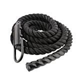 Get Out! Workout Fitness Climbing Rope 20ft x 1.5in in Black – Battle Rope for Outdoor and Indoor Gym Exercise