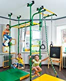 Pegas: Children's Indoor Home Gym Swedish Wall Playground Set Gymnastic Ladder Horizontal bar Moving Gymnastic Rings Trapeze Climbing Rope Hole Snake Basketball Swing Gyms Climber