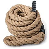 Goplus Gym Climbing Rope for Indoor Outdoor Crossfit Exercise, 800lbs Capacity for Fitness Workouts, 1.5’’ in Diameter, No Mounting Bracket Needed, Length Available 10, 12, 15, 18, 20, 25, 30ft