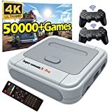 Kinhank Super Console X PRO 256 Game Console with 50,000+ Games,TV&Game System in 1,Gaming Console for 4K HD TV,2 Controllers,Compatible with PS1/PSP/ATARI/MAME/DC,WiFi/LAN,Gifts for Men/Boyfriend