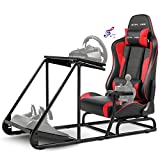 GTPLAYER Racing Simulator Cockpit with Speaker Racing Seat, Wheel Stand, Pedal and Seat Adjustable, Driving Simulator fit for Logitech G25G27G29G920, Steering Wheel Shifter Pedals NOT Included (Red)