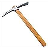 icross-ep Garden Pick Mattock Hoe, Pickaxe Heavy Duty Pick Axe Hand Tool for Transplanting Digging Planting Loosening Soil Camping or Prospecting (42cm*21cm*3.5cm)