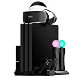 Kootek Charging Stand with Cooling Fan for Playstation VR Move Motion Controllers, Fit for PS4 Slim / PRO / Regular PS4 Console with DualShock 4 Wireless Controller EXT Port Charger ( CUH-ZVR2 & 1 )