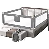 SINGYOO Bed Rails for Toddlers- New Upgraded Extra Long Bed Guardrail Full Size Baby Bedrail for Children Fit for Twin Queen & King Size Bed Mattress one Piece(Grey, 59'(L) x 30'(H))