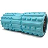 321 STRONG Foam Roller - Extra Firm High Density Deep Tissue Massager with Spinal Channel, for Muscle Massage and Myofascial Trigger Point Release, with 4K eBook - Aqua