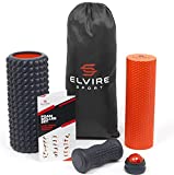 Foam Roller for Physical Therapy | Deep Tissue Muscle Roller Set - Includes: Back Roller x2, Massage Roller, Massage Ball, Foot Roller - Foam Roller for Back, Neck, Feet & Leg Roller | ELVIRE SPORT