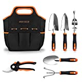 Garden Tool Set, ENGiNDOT 7 Pcs Stainless Steel Heavy Duty Garden Tool, Gardening Tools with Water Proof and Never Mould Tote, Gardening Gifts for Men and Women - GGT4A