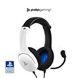 PDP Gaming LVL40 Stereo Headset with Mic for PlayStation, PS4, PS5 - PC, iPad, Mac, Laptop Compatible - Noise Cancelling Microphone, Lightweight, Soft Comfort On Ear Headphones, 3.5mm jack - White