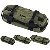 XPRT Fitness Workout Sandbag for Heavy Duty Workout 7 Gripping Handles - Army Green Medium (25-75 lb)