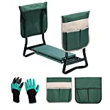 Upgraded Garden Kneeler and Seat with 2 Large Tool Pocket and Soft EVA Kneeling Pad ,Foldable Stool for Ease of Storage for Gardening Lovers - Sturdy and Lightweight
