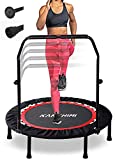 Kanchimi 40' Folding Mini Fitness Indoor Exercise Workout Rebounder Trampoline with Handle, Max Load 330lbs(Black)