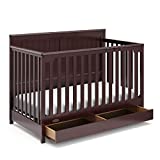 Graco Hadley 5-in-1 Convertible Crib with Drawer (Espresso) – Crib with Drawer Combo, Includes Full-Size Nursery Storage Drawer, Converts from Baby Crib to Toddler Bed, Daybed and Full-Size Bed