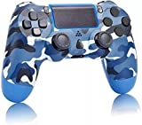 AUGEX Camo Blue PS4 Controller Compat. with Playstation 4, Camouflage Navy Blue New Remote with Two Motors to Control pa4, Light Blue Great Gamepad Gift for Kids/Man/Boys/Girls/Women(Camouflage Blue)