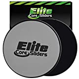 Elite Sportz Exercise Sliders are Double Sided and Work Smoothly on Any Surface. Wide Variety of Low Impact Exercise’s You Can Do. Full Body Workout, Compact for Travel or Home - Black
