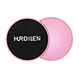 Hurdilen Core Sliders, Exercise Gliding Discs Dual Sided Use on Carpet and Hardwood Floors, Lightweight and Perfect Fitness Apparatus for Training Abdominal Core Strength (Pink)