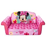 Marshmallow Furniture, Children's 2-in-1 Flip Open Foam Compressed Sofa, Disney's Minnie Mouse