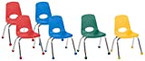 Factory Direct Partners - 10361-AS -10361 FDP 12' School Stack Chair, Stacking Student Chairs with Chromed Steel Legs and Ball Glides - Assorted Colors (6-Pack)