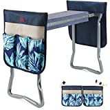 Gardening Stool, Garden Kneeler and Seat Heavy Duty, Foldable Garden Bench with Tools Bag Pouch,Thicken & Widen Soft EVA Foam Pad, Unique Gifts Garden Kneeler Stool with Apron Bags for Mom Women, Leaf
