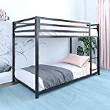 DHP Miles Metal Bunk Bed, Black, Twin over Twin