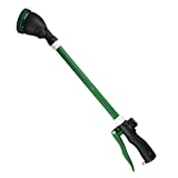 H2O WORKS Heavy Duty 21 Inch Watering Wand with Pivoting Head, Adjustable Garden Hose Water Sprayer Wand with Ergonomic Handle, Spray 6 Watering Patterns, Perfect for Watering Seedling Beds, Flowers