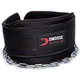 DMoose Dip Belt for Weightlifting, Weight Belt with Chain for Pullup, Gym Lifting Belt for Powerlifting, Squat, Bodybuilding, Heavy Duty Steel, Workout Belt with Comfortable Neoprene Support