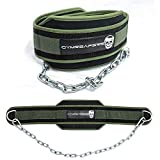 Gymreapers Dip Belt with Chain for Weightlifting, Pull Ups, Dips - Heavy Duty Steel Chain for Added Weight Training (Ranger Green)