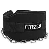 Fitizen - Fitness DIP BELT With Chain - Training for Dips & Pull Ups - Crossfit, Bodybuilding, Weightlifting & Powerlifting Workouts (Black)