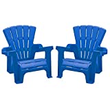 American Plastic Toys Kids’ Adirondack Chairs (Pack of 2), Blue, Outdoor, Indoor, Beach, Backyard, Lawn, Stackable, Lightweight, Portable, Wide Armrests, Comfortable Lounge Chairs for Children