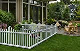 Zippity Outdoor Products ZP19001 No Dig Madison Vinyl Picket Fence, White, 30' x 56.5' (1 Box, 2 Panels), 1 x Pack of 2