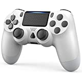 YCCTEAM Wireless Game Controller Compatible with PS4 Console /IOS 13 /Android 10 /MAC /PC (White)