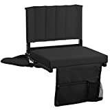 JST GAMEZ Stadium Seats for Bleachers with Padded Cushion Foldable and Compact Stadium Seats Chairs with Back Support and Shoulder Strap-Built-in Cup Holder
