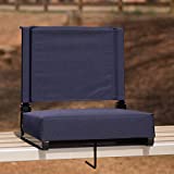 Flash Furniture Grandstand Comfort Seats by Flash - Navy Stadium Chair - 500 lb. Rated Folding Chair - Carry Handle - Ultra-Padded Seat