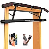 AmazeFan Pull Up Bar Doorway with Ergonomic Grip - Fitness Chin-Up Frame for Home Gym Exercise - 2 Professional Quality Wrist Straps + Workout Guide - No Installation Needed(Fits Almost All Doors)